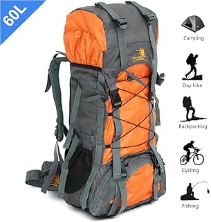 Outdoor mountaineering bag Large waterproof capacity for fashionable backpack for hiking, campsite, fishing, travel - orange, orange.. Nigeria's most loved e-commerce platform delivers affordable shopping solutions to your doorstep.