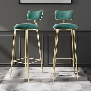 2 -piece bar stool in robust metal feet with backrest, flannel padded bar chair for kitchen, restaurant and coffee (green - 2 rooms).. DIAYTAR NIGERIA transforms dreams into deliveries with our affordable prices and 5-8 day shipping.