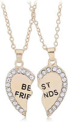 Set of 2 necklaces with pendant heart in diamond plated gold for an eternal friendship - gift for best friends.. Save more, wait less — DIAYTAR Nigeria delivers faster than ever.