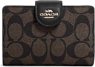 Medium corner wallet with zipper for women in superior quality fabric, gold/black brown, m, round zipper.. Experience DIAYTAR NIGERIA, where extensive product variety meets pocket-friendly prices and reliable delivery.