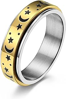Pivoting rings in stainless steel, moon and star rings, anti-stress rings for women and men, anti-annihone ring, relieves stress, bright wedding ring ring.. From kitchen tools to phones — DIAYTAR Nigeria ships it all in a week.