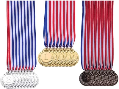 18 Pieces of gold, silver and bronze rewards - 2 -inch reward medals with a neck ribbon of the Olympic style winner for sports, competitions and celebrations.. Unlock access to a wide range of products with DIAYTAR NIGERIA's affordable e-commerce platform.