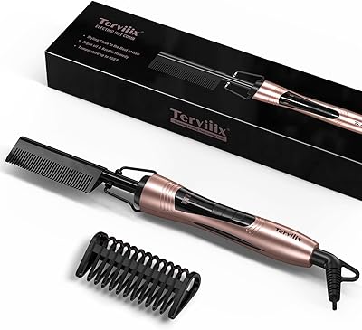 Teviiix electric hot comb, hot comb for wigs, Afro hair and beard, anti-firing smoothing comb with infused keratin and argan oil teeth, adjustable temperatures, automatic stop of 60 minutes.. Shop from Nigeria's largest product selection at DIAYTAR, with budget-friendly prices and swift delivery.