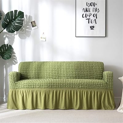 Chickle Jacquard Extendable Sofa Cover Protective Faculture Green 47-67.. DIAYTAR NIGERIA: Creating access to affordable products for every Nigerian with our swift delivery service.