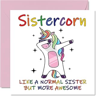 Birthday cards for sister - sister - Brother or half -sister birthday card, happy birthday sister, unicorn birthday card gift, funny seasonal greeting card gifts 145 mm x 145 mm.. Your complete marketplace solution, DIAYTAR NIGERIA offers unbeatable value with delivery within the week.