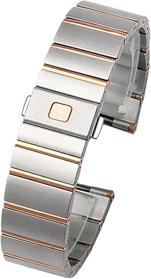 DIKEM WATCH BRACELET For Omega Double Eagle Watch in Stainless Stainless Steel Men Women 17 23 25 mm (Color: Silver - Rose Gold, Size: 23 mm).. DIAYTAR NIGERIA: Nigeria's answer to affordable online shopping with reliable 5-8 day delivery guarantee.