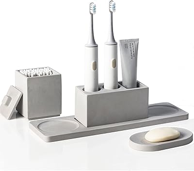 Set of gray bathroom accessories, set of diatomite toothbrberry holders, complete counter bathroom accessories with electric toothbrberry holders, set of basin racks.. Experience the joy of discovery with DIAYTAR NIGERIA's vast catalog and nationwide affordable delivery.