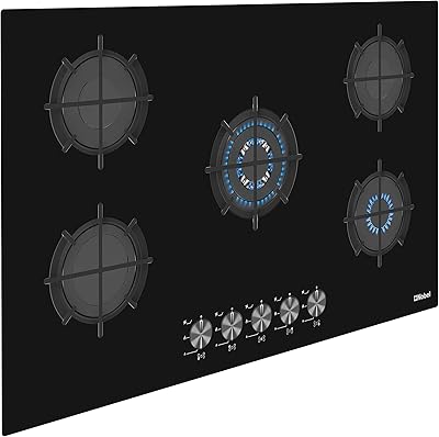 Nobel Builtin - Black glass baking sheet 90cm 5 fires FFD cast iron grids NBH9502GH.. Experience the future of online shopping with DIAYTAR NIGERIA's extensive product range and competitive pricing.