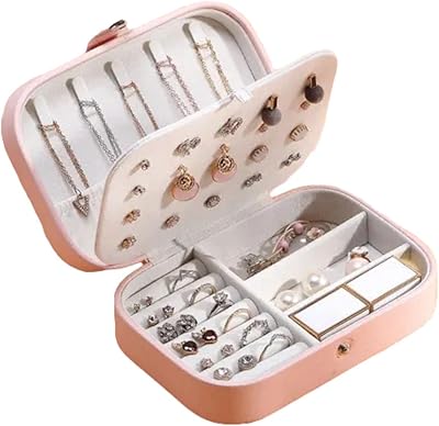Portable travel jewelry organizer, double -layer jewelry box for necklaces, earrings, rings.. Big savings, small wait times — shop now at DIAYTAR Nigeria.