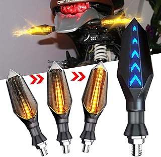 2 pieces flashing motorcycles flowing red universal day lights in the shape of a blue arrow for Yamaha Suzuki Kawasaki Waterproof (amber/blue).. Embrace the convenience of DIAYTAR NIGERIA with thousands of products at your fingertips, delivered nationwide.