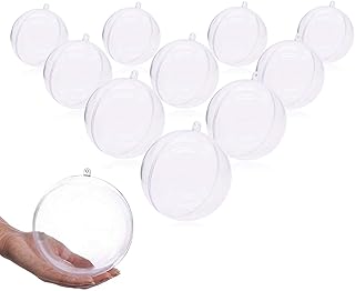 Package of 10 Christmas balls in transparent rechargeable plastic by hand, 100 mm/3.94 '', Transparent balls for Christmas tree decoration, for New Years, Wedding, Home Decoration, Gift Storage.. DIAYTAR NIGERIA: Where every shopping need is fulfilled with affordable prices and nationwide shipping.