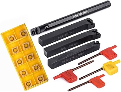 Roting tool game, 4 drilling stems S12MM + 10 pieces/insert box in DCMT0702 carbide + 4 Key Tool Tool Kit.. From daily deals to exclusive products — DIAYTAR Nigeria has you covered.