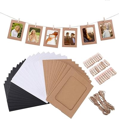 Set of Skido multicolored paper photo frames with wooden pliers and string, 30 pieces/set, Wall photo frame to hang for party decoration.. DIAYTAR Nigeria: Where affordability meets fast and reliable e-commerce service.