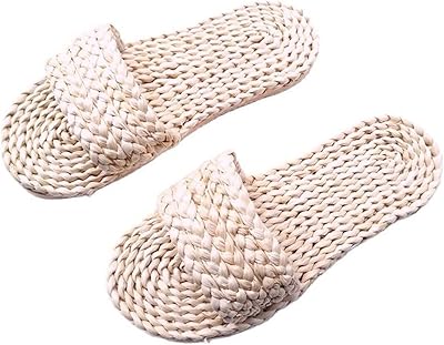 Ybravo women's slippers, summer slippers in sea woven with hand for women, unisex straw sandals, handmade house shoes (size: 6).. DIAYTAR NIGERIA transforms online shopping with competitive prices and dependable nationwide delivery.