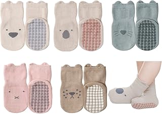 Non -slip socks for babies children 5 pairs of cotton socks with handles.. DIAYTAR NIGERIA: Your affordable shopping destination with thousands of products delivered in days.