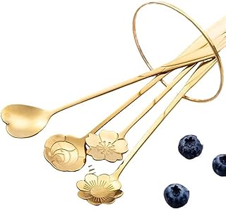 Brooxmart 4 -piece set of teaspoons, stainless steel tablets spoon to mix the spoon tea to mix sugar spoon spoon with 7.1 -inch ice cream dessert cake (gold).. DIAYTAR NIGERIA promises affordability and variety with every purchase, delivered in 5-8 days.