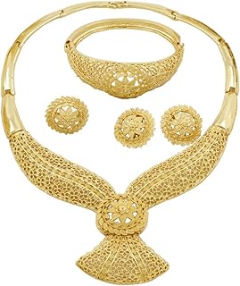 Gold necklace Set of jewelry for women necklaces in crystal rhinestones.. DIAYTAR NIGERIA: Where every search leads to affordable products delivered promptly across Nigeria.