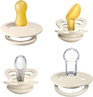 Set of 4 Try-IT bibs pacifiers. Round, symmetrical and orthodontic pacifier without BPA. natural rubber latex, size 1 (0-6 months), ivory.. Experience the convenience of online shopping with DIAYTAR NIGERIA's reliable 5-8 day delivery service.