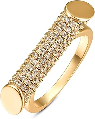 Gold rings gold plated 14 carats set with sparkling cubic zircones for women.. Experience the ease of modern shopping with DIAYTAR NIGERIA's vast selection and quick delivery service.