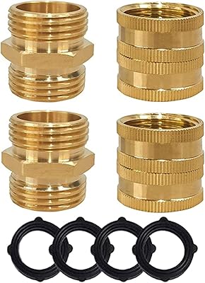 Kastwave sprinkler hose adapter, 3/4 inch solid brass pipe adapters, male male, female female, pack of 4 with 4 additional washers.. DIAYTAR NIGERIA transforms dreams into deliveries with our affordable prices and reliable shipping.
