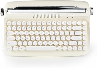 Unzil Acto B303 Wireless typewriter keyboard, retro aesthetic retro keyboard with integrated support for several devices (B303, Butter Ivory).. DIAYTAR NIGERIA brings the marketplace to your screen with affordable products delivered in 5-8 days.
