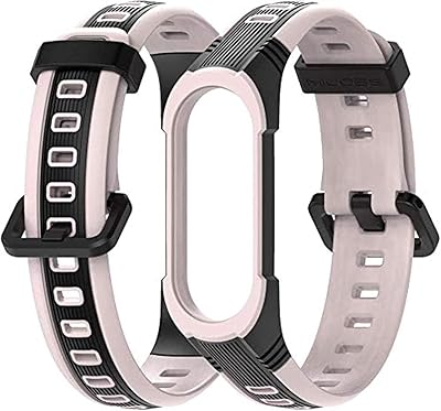 Silicone sports band for Xiaomi Mi 5 4 Band 3 (Rose/Black).. Say goodbye to long wait times — DIAYTAR Nigeria ships in just 5–8 days!