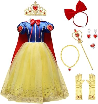 Snow white dress for baby girls, fancy dress in short sleeves with accessories, fairy tale costume for Christmas carnival.. Transform your shopping experience with DIAYTAR NIGERIA's vast product selection delivered at unbeatable prices.