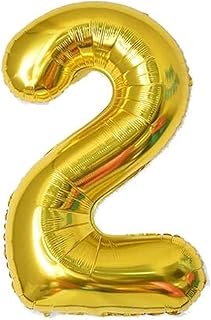 Balloon number 2, size 40 inches, shiny gold color, large size for special occasions, birthdays, weddings and birthdays, reusable.. DIAYTAR NIGERIA: Your partner in affordable e-commerce with dependable delivery across Nigeria.