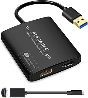 USB adapter 3.0 to HMDI+DisplayPort, DisplayLink DL-6950 Graphics Card-6950 USB USB 4K+4K @60Hz Video mirror extension to double screen compatible with Windows, Android, Ubuntu (HDMI+DP).. Experience the convenience of online shopping with DIAYTAR NIGERIA's reliable 5-8 day delivery service.