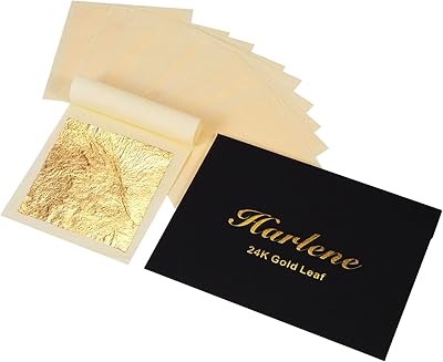 Golden golden paper 24 thousand 100 pieces 10 pieces edible by book Applications in the decoration of goods, crafts, art, etc. (big).. Shop electronics, clothes, and everything in between on DIAYTAR Nigeria.