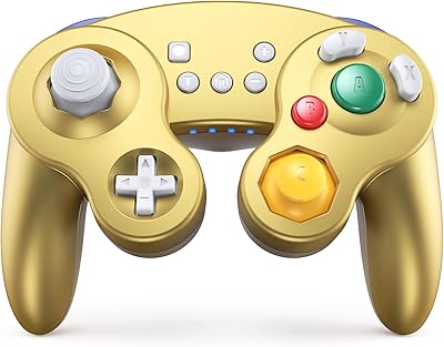 Exlene GameCube Controller Switch, SWITCH PRO wireless controller for Nintendo Switch/Lite/PC/Android/iOS/Steam, Support for alarm clock, movement, adjustable rumble, turbo and automatic turbo (gold).. DIAYTAR NIGERIA transforms dreams into deliveries with our affordable prices and 5-8 day shipping.