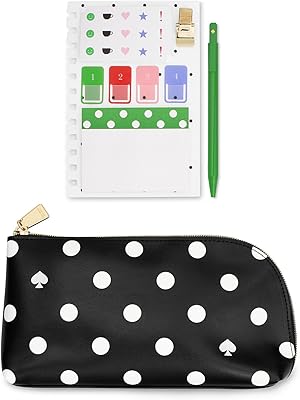 Zipped pocket filled with stickers and accessories for planner, the set includes a notepad, sticker tabs, a black ink pen and a support, a bag of vegan leather accessories, a photo point.. DIAYTAR NIGERIA: Nigeria's answer to affordable online shopping with reliable 5-8 day delivery guarantee.