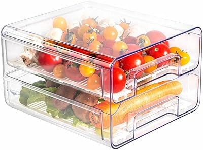 Refrigerator drawer organizer, double-layer retractable storage drawer for storage of vegetables, fruits and vegetables, removable and stackable refrigerator drawers for storage of the pantry, freezer and kitchen cabinets.. Shop for everything you need at DIAYTAR NIGERIA, with budget-friendly prices and quick delivery.