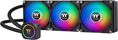 Tout-en-Un Thermaltake Th420 ARGB liquid, AMD (AM5/AM4) Intel (LGA 1700/1200), high efficiency thermal dissipator 420 mm, CL-W367-Pl14sw-A, Noir.. DIAYTAR NIGERIA transforms dreams into deliveries with our affordable prices and 5-8 day shipping.