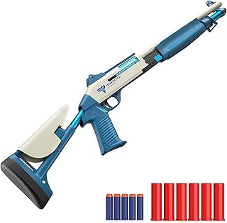 B & K dart launcher in flexible foam - game set with telescope and points for adolescents - Best interior/outdoor gift, birthday (foam gun - blue white).. DIAYTAR NIGERIA: Transforming online retail with affordable prices and consistent 5-8 day nationwide delivery.