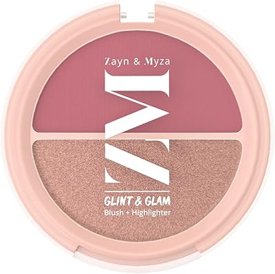 Zain & Meza GLITTER & GLAM BLUSH + HIGHLIGHTER CREME FACE DUO Modular Powder Powder, highlighting and bronzing powder with a silky touch halal & vegan - 8G.. DIAYTAR NIGERIA brings the marketplace to every Nigerian home with affordable prices and quick delivery.