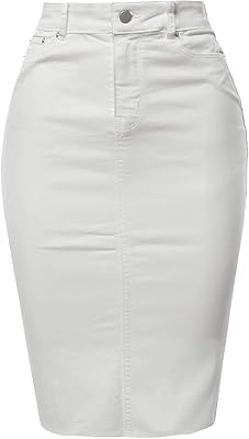 Skinny denim skirt split on back in radon length knee A2Y for women.. Experience the ease of modern shopping with DIAYTAR NIGERIA's diverse marketplace delivered promptly.