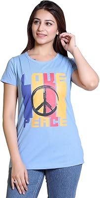 Summer tops for women love peace short print t-shirt Peace loving shirts.. Discover why DIAYTAR NIGERIA is the smart shopper's choice for affordable products delivered nationwide.