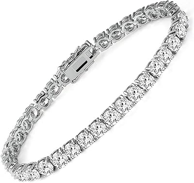 14 -carat white gold -plated tennis bracelet with 5 7.5 -inch round zirconium oxides for men and women.. Discover shopping simplified with DIAYTAR NIGERIA's comprehensive platform and reliable 5-8 day shipping.