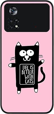 Robust stylized shell on a black edge for poco x4 pro, flexible flexible shell, flexible rubber edges, fine anti -fall tpu gel - life is better with cats.. DIAYTAR NIGERIA: Bringing the marketplace to every Nigerian with affordable prices and quick delivery.
