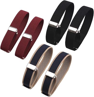6 pieces (3 pairs) Unisex adjustable elastic armbands, non -slip shirt sleeve supports, shirt gleam with adjustable arms, storms with holding sleeves, elastic brassards, black, burgundy, blue with beige edge.. Discover the joy of online shopping with DIAYTAR NIGERIA's budget-friendly prices and reliable shipping.