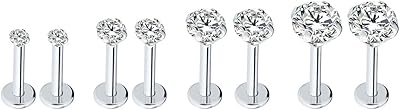 16g stainless steel earrings, 2-5mm, CZ, labret monroe, nose, tragus, helix, ear pill jewelry.. Your comprehensive marketplace awaits at DIAYTAR NIGERIA with affordable prices and reliable delivery times.