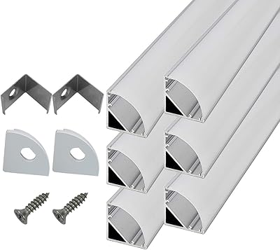 Set of 6 pieces of LED channels in 16x16mm aluminum LED with V -shaped lid, LED light diffuser with white tips and mounting clip accessories, aluminum for LED light strips.. From big brands to everyday basics — DIAYTAR Nigeria has you covered.