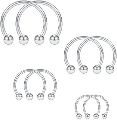 8 pieces 16g stainless steel nose ring woveded horseshow septum lip lipli lipli tragus piercing 6-12mm, stainless steel.. DIAYTAR NIGERIA: Where affordability and variety come together with nationwide 5-8 day delivery.