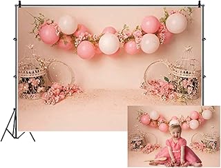 Baucescu - Baby girl's birthday backdrop, 1.5x1.5 m pink balloons, pretty princess gifts, 1st anniversary photography banners, photo decoration accessories.. DIAYTAR NIGERIA puts thousands of products at your fingertips with affordable prices and delivery within a week.
