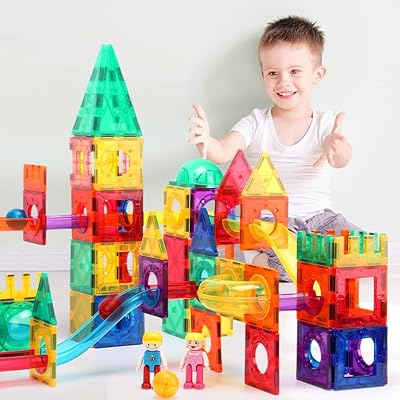 New game of magnetic marble toys with 2 children's figurines - Powerful STEM Magnetic Stem tiles, magnetic ball racing game for boys and girls - 80 pieces of magnetic tiles.. Wide range, low cost, fast delivery — that’s DIAYTAR Nigeria.