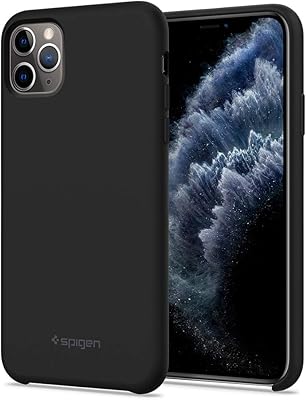 Spigen silicone shell designed for Apple iPhone 11 Pro Max - Black.. One platform, endless products — welcome to DIAYTAR Nigeria.