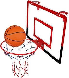 Roltin Mini Basketball Basket hanging over the door, basketball panel, indoor and outdoor sports exercise with balloon and hand pump (red).. Shop without boundaries at DIAYTAR NIGERIA, offering affordable products with convenient delivery times.