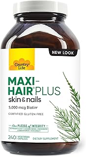 Country Life - Maxi Hair Plus with 5000 mcg of biotin - 240 vegetarian capsules.. No delays, no drama — just fast, affordable shopping with DIAYTAR Nigeria.