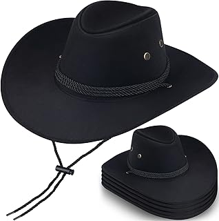 Package of 2 cowboy hats, solid western cowboy hat with adjustable tightening cord for wedding party and show on stage, cowboy country country for women and men, black.. DIAYTAR NIGERIA delivers on our promise of variety, affordability, and prompt nationwide service.